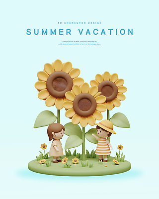 전신 PSD 편집이미지 여자 어린이 해바라기 여름방학 미소 소녀 잔디 두명 3D 손들기 밀짚모자 소녀만 편집3D 식물 모자_잡화 꽃 모션 방학 표정 사람 디지털합성 여자만 어린이만 파일형식 여름_계절