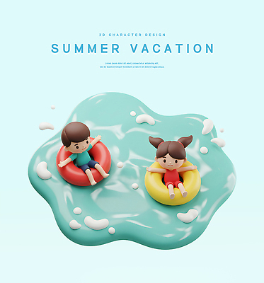 전신 PSD 편집이미지 여자 남자 물결 어린이 물놀이 팔벌리기 여름방학 미소 앉기 소녀 소년 두명 물 3D 기댐 튀는물 튜브 어린이만 편집3D 자연요소 모션 놀이 방학 표정 사람 디지털합성 액체표현 스플래쉬 파일형식 여름_계절