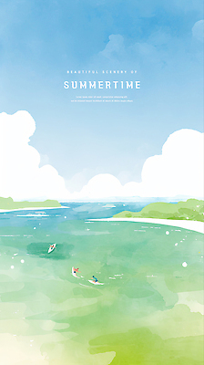 전신 PSD 구름 여자 남자 바다 하늘색 일러스트 하늘 수채화 성인 세명 여름풍경 서핑보드 서핑 감성 성인만 국내일러스트 자연요소 컨셉 사람 풍경 파란색 수상스포츠 보드_스포츠 파일형식 여름_계절