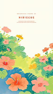 PSD 일러스트 열대 사람없음 풀잎 몬스테라 열대꽃 히비스커스 트로피컬아트 국내일러스트 식물 꽃 잎 풀_식물 그림 파일형식