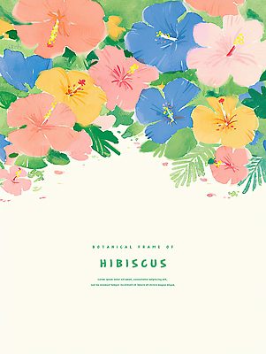 PSD 잎 일러스트 열대 사람없음 컬러풀 열대꽃 히비스커스 트로피컬아트 국내일러스트 식물 꽃 컬러 그림 파일형식