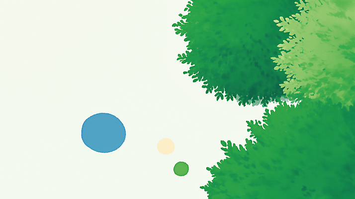 JPG 나무 백그라운드 일러스트 자연 사람없음 초록색 원형 잔디공 국내일러스트 AI일러스트 AI콘텐츠 도형 식물 컬러 공 생태계 파일형식