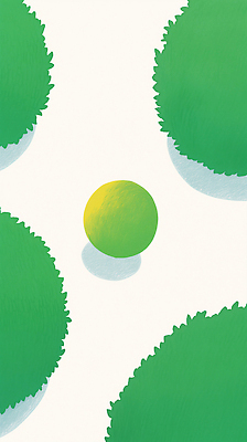 JPG 나무 백그라운드 일러스트 자연 사람없음 초록색 하이앵글 원형 잔디공 국내일러스트 AI일러스트 AI콘텐츠 도형 식물 뷰포인트 컬러 공 생태계 파일형식