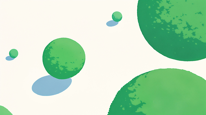 JPG 백그라운드 일러스트 자연 사람없음 초록색 하이앵글 원형 잔디공 국내일러스트 AI일러스트 AI콘텐츠 도형 뷰포인트 컬러 공 생태계 파일형식