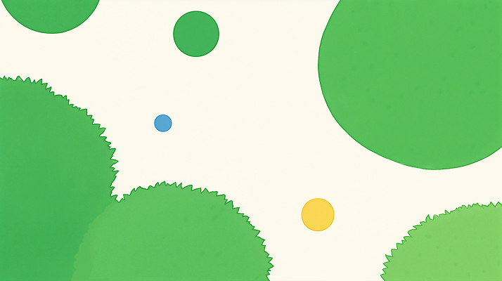 JPG 백그라운드 일러스트 자연 사람없음 초록색 원형 잔디공 국내일러스트 AI일러스트 AI콘텐츠 도형 컬러 공 생태계 파일형식