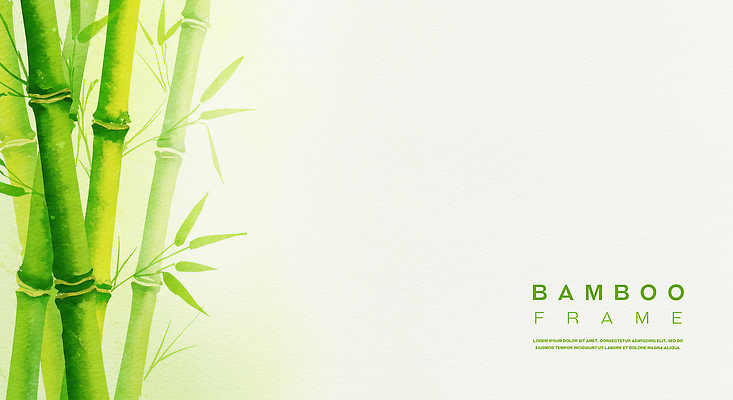 PSD 백그라운드 일러스트 수채화 사람없음 연두색 대나무 대나무잎 카피스페이스 국내일러스트 나무 잎 초록색 공백 파일형식