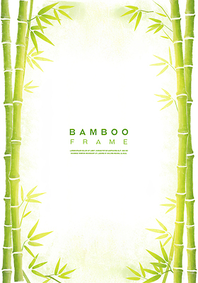 PSD 백그라운드 일러스트 수채화 프레임 사람없음 연두색 대나무 대나무잎 카피스페이스 국내일러스트 나무 잎 초록색 공백 파일형식