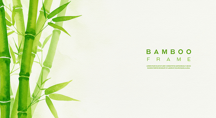 PSD 백그라운드 일러스트 수채화 사람없음 연두색 대나무 대나무잎 카피스페이스 국내일러스트 나무 잎 초록색 공백 파일형식