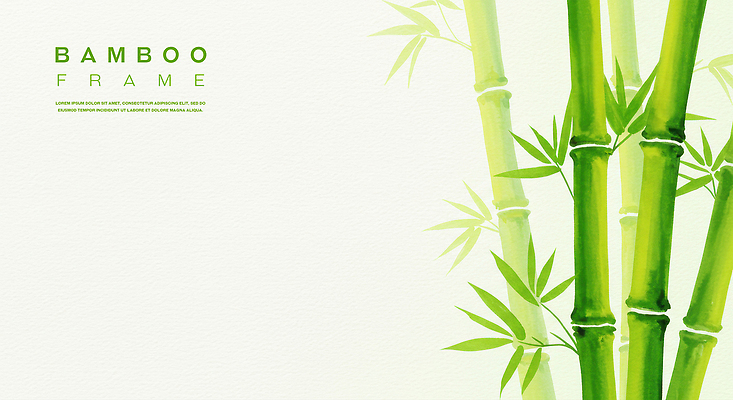 PSD 백그라운드 일러스트 수채화 사람없음 연두색 대나무 대나무잎 카피스페이스 국내일러스트 나무 잎 초록색 공백 파일형식
