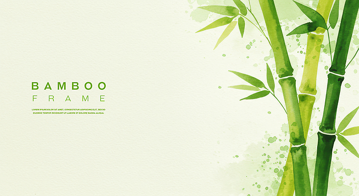 PSD 백그라운드 일러스트 수채화 사람없음 연두색 대나무 대나무잎 카피스페이스 국내일러스트 나무 잎 초록색 공백 파일형식