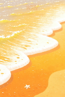 PSD 물결 일러스트 불가사리 풍경 해변 사람없음 모래사장 노을 주황색 국내일러스트 자연요소 바다 컬러 극피동물 파일형식