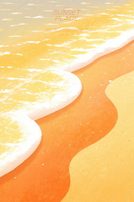 PSD 물결 일러스트 풍경 해변 사람없음 모래사장 노을 주황색 국내일러스트 자연요소 바다 컬러 파일형식