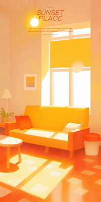 PSD 화분 액자 쿠션 일러스트 탁자 실내 풍경 사람없음 소파 햇빛 노을 주황색 쓰레기통 스탠드 블라인드 창가 국내일러스트 자연요소 컬러 가구 의자 창문 조명 내부 태양 커튼 파일형식