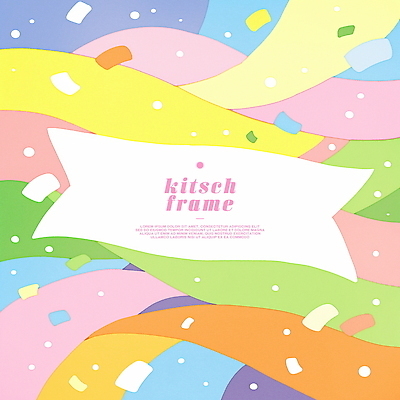 PSD 리본 일러스트 프레임 사람없음 컬러풀 꽃가루 파스텔톤 카피스페이스 키치 국내일러스트 컬러 컨셉 공백 가루 파일형식