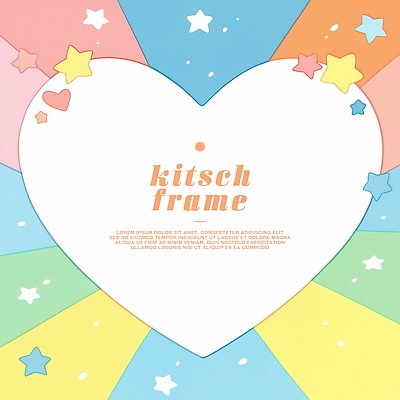 PSD 별 일러스트 프레임 사람없음 컬러풀 하트 파스텔톤 카피스페이스 키치 국내일러스트 자연요소 모양 컬러 컨셉 공백 파일형식