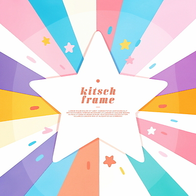 PSD 별 일러스트 프레임 사람없음 컬러풀 파스텔톤 카피스페이스 키치 국내일러스트 자연요소 컬러 컨셉 공백 파일형식