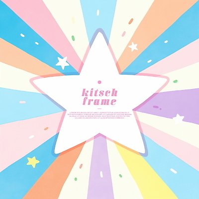 PSD 별 일러스트 프레임 사람없음 컬러풀 파스텔톤 카피스페이스 키치 국내일러스트 자연요소 컬러 컨셉 공백 파일형식