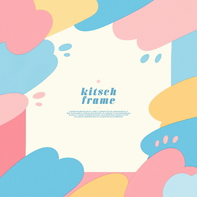 PSD 곡선 일러스트 프레임 사람없음 컬러풀 파스텔톤 카피스페이스 키치 국내일러스트 선 컬러 컨셉 공백 파일형식