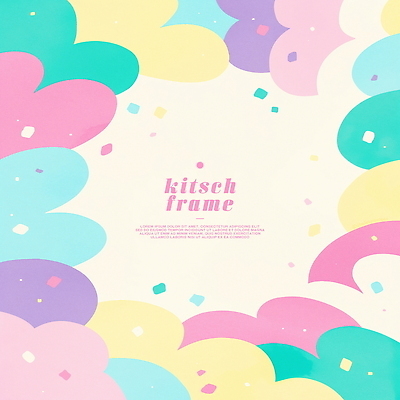 PSD 곡선 일러스트 프레임 사람없음 컬러풀 파스텔톤 카피스페이스 키치 국내일러스트 선 컬러 컨셉 공백 파일형식
