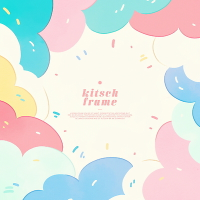 PSD 곡선 일러스트 프레임 사람없음 컬러풀 파스텔톤 카피스페이스 키치 국내일러스트 선 컬러 컨셉 공백 파일형식