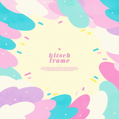 PSD 곡선 일러스트 프레임 사람없음 컬러풀 파스텔톤 카피스페이스 키치 국내일러스트 선 컬러 컨셉 공백 파일형식