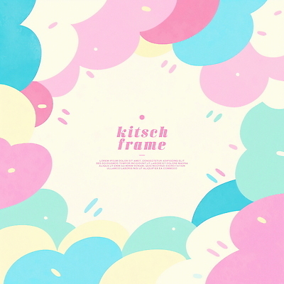 PSD 곡선 일러스트 프레임 사람없음 컬러풀 파스텔톤 카피스페이스 키치 국내일러스트 선 컬러 컨셉 공백 파일형식