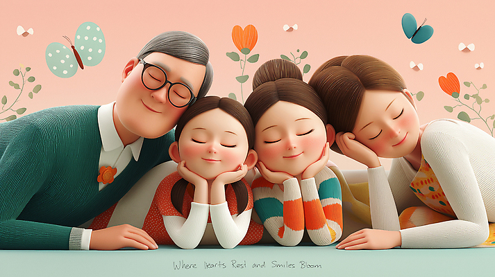 JPG 편집이미지 여자 남자 꽃 어린이 엎드리기 중년 나비 잎 가족 청소년 미소 소녀 여러명 성인 3D 턱괴기 안경낌 편집3D AI컴퓨터그래픽 AI콘텐츠 식물 안경 다수 곤충 관계 모션 표정 사람 디지털합성 파일형식