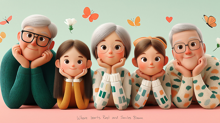 JPG 편집이미지 여자 노년 남자 꽃 어린이 엎드리기 나비 가족 미소 소녀 여러명 성인 3D 턱괴기 하트 안경낌 편집3D AI컴퓨터그래픽 AI콘텐츠 모양 식물 안경 다수 곤충 관계 모션 표정 사람 디지털합성 파일형식