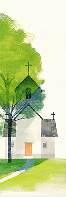 JPG 나무 세로배너 기독교 길 십자가 일러스트 수채화 그림자 풍경 잔디 사람없음 초록색 교회 마음 안식처 국내일러스트 AI일러스트 AI콘텐츠 식물 배너 종교 컬러 종교건축 휴식 건물 세로 파일형식