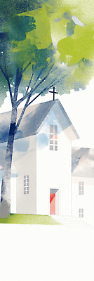 JPG 나무 세로배너 기독교 십자가 일러스트 수채화 그림자 풍경 잔디 사람없음 초록색 교회 계단 마음 안식처 국내일러스트 AI일러스트 AI콘텐츠 식물 배너 종교 컬러 종교건축 휴식 건물 세로 파일형식