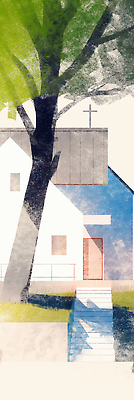 JPG 나무 세로배너 기독교 십자가 일러스트 수채화 그림자 풍경 사람없음 초록색 교회 계단 마음 안식처 국내일러스트 AI일러스트 AI콘텐츠 식물 배너 종교 컬러 종교건축 휴식 건물 세로 파일형식