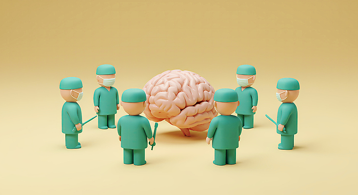 JPG 전신 편집이미지 남자 실험 마스크 들기 여러명 성인 노란색 3D 의사 뇌 수술도구 수술모 성인남자만 편집3D AI컴퓨터그래픽 AI콘텐츠 컬러 다수 모션 사람 의료진 의학용품 디지털합성 남자만 성인만 파일형식