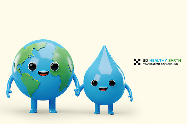 PSD 편집이미지 3D캐릭터 미소 사람없음 3D 손잡기 물방울캐릭터 지구의날 편집3D 지구캐릭터 캐릭터 기념일 지구 모션 표정 디지털합성 파일형식
