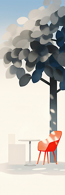 JPG 세로배너 여유 의자 일러스트 탁자 휴식 한그루 사람없음 야외 평화 나무그늘 오후 국내일러스트 AI일러스트 AI콘텐츠 나무 1 배너 감정 가구 컨셉 세로 그늘 파일형식