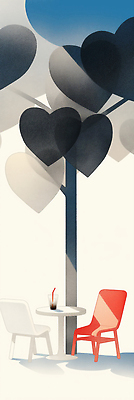 JPG 세로배너 여유 의자 일러스트 탁자 휴식 한그루 빨대 사람없음 야외 평화 하트 나무그늘 오후 음료수컵 국내일러스트 AI일러스트 AI콘텐츠 모양 나무 1 배너 감정 가구 컨셉 컵 세로 그늘 파일형식