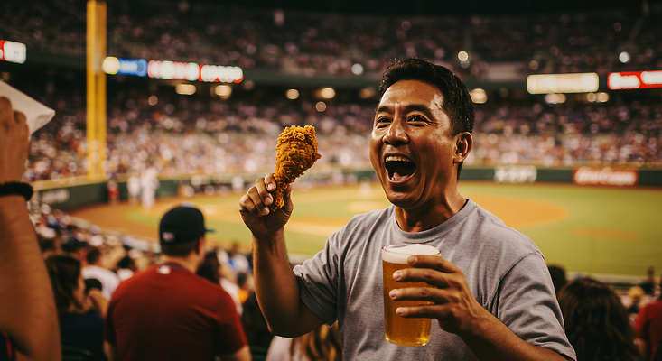 JPG 편집이미지 여자 남자 응원 웃음 들기 여러명 성인 손들기 기쁨 군중 즐거움 야구경기 응원복 맥주잔 관람 야구장 의료성형뷰티 성인만 치맥 편집실사 AI인물포토 AI콘텐츠 옷 감정 다수 술잔 스포츠시설 모션 맥주 표정 사람 치킨 야구 CG 파일형식 AI포토