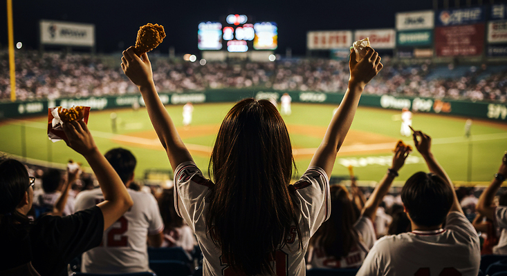 JPG 편집이미지 여자 남자 응원 들기 여러명 성인 뒷모습 손들기 기쁨 군중 즐거움 야구경기 응원복 맥주잔 관람 야구장 의료성형뷰티 성인만 치맥 편집실사 AI인물포토 AI콘텐츠 옷 감정 뷰포인트 다수 술잔 스포츠시설 모션 맥주 사람 치킨 야구 CG 파일형식 AI포토
