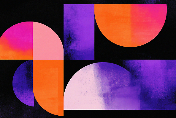 JPG 백그라운드 일러스트 추상 사람없음 보라색 주황색 원형 기하학 구성 국내일러스트 AI일러스트 AI콘텐츠 도형 컬러 무늬 파일형식