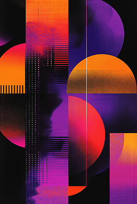 JPG 백그라운드 일러스트 추상 사람없음 보라색 주황색 원형 기하학 구성 국내일러스트 AI일러스트 AI콘텐츠 도형 컬러 무늬 파일형식