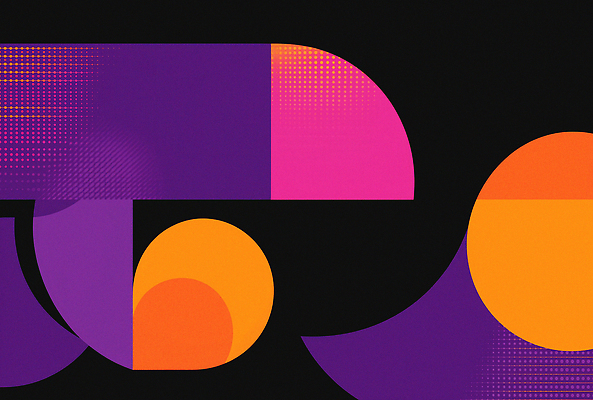 JPG 백그라운드 일러스트 추상 사람없음 보라색 주황색 원형 기하학 구성 국내일러스트 AI일러스트 AI콘텐츠 도형 컬러 무늬 파일형식