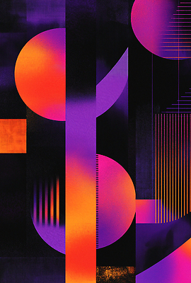 JPG 백그라운드 일러스트 추상 사람없음 보라색 주황색 원형 기하학 구성 국내일러스트 AI일러스트 AI콘텐츠 도형 컬러 무늬 파일형식