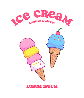 분홍색 일러스트 디저트 여름음식 사람없음 여름 세트 체리 아이스크림콘 콘아이스크림 엘리먼트 스프링클 국내일러스트 AI파일 계절 음식 컬러 과일 아이스크림 장식 콘 파일형식 벡터 여름_계절