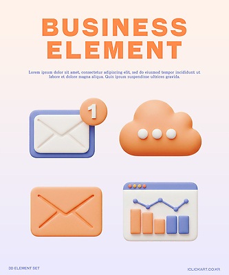 PSD 아이콘 사람없음 세트 3D아이콘 3D 이메일 알림 막대그래프 비즈니스아이콘 엘리먼트 편집3D 비즈니스 그래프 디지털합성 파일형식