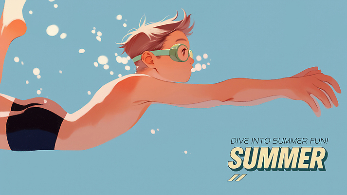 PSD 남자 수영복 어린이 하늘색 일러스트 한명 소년 여름휴가 수중 수영 물안경 공기방울 물거품 소년한명만 국내일러스트 1 옷 휴가 사람 파란색 거품 수상스포츠 수영용품 남자한명만 소년만 파일형식 여름_계절