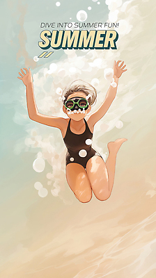 전신 PSD 여자 수영복 어린이 일러스트 한명 소녀 여름휴가 수중 수영 물안경 공기방울 물거품 소녀한명만 국내일러스트 1 옷 휴가 사람 거품 수상스포츠 수영용품 여자한명만 소녀만 파일형식 여름_계절