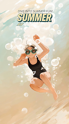 전신 PSD 여자 수영복 어린이 하늘색 일러스트 한명 소녀 여름휴가 수중 수영 물안경 공기방울 물거품 소녀한명만 국내일러스트 1 옷 휴가 사람 파란색 거품 수상스포츠 수영용품 여자한명만 소녀만 파일형식 여름_계절