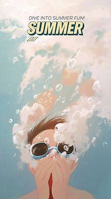 PSD 남자 어린이 하늘색 일러스트 한명 소년 상반신 여름휴가 수중 수영 물안경 공기방울 물거품 입가림 소년한명만 참기 국내일러스트 1 모션 휴가 사람 파란색 거품 가림 수상스포츠 수영용품 남자한명만 소년만 파일형식 여름_계절