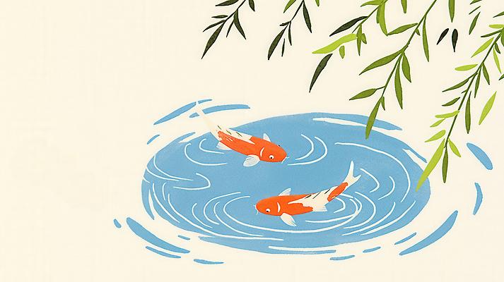 JPG 잎 일러스트 풍경 사람없음 물 하이앵글 연못 파동 잉어 느티나무 국내일러스트 AI일러스트 AI콘텐츠 자연요소 나무 식물 뷰포인트 순간포착 어류 파일형식
