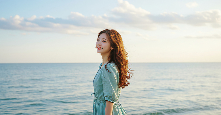 JPG 구름 편집이미지 여자 여유 물결 바다 하늘 한명 웃음 상반신 성인 해변 옆모습 여름휴가 노을 쉬폰원피스 의료성형뷰티 성인여자한명만 편집실사 AI인물포토 AI콘텐츠 자연요소 1 원피스 감정 뷰포인트 휴가 표정 사람 CG 여자한명만 성인여자만 파일형식 여름_계절 AI포토