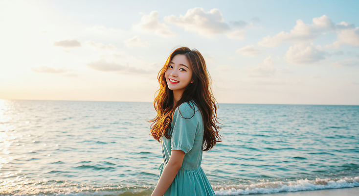 JPG 구름 편집이미지 여자 여유 물결 바다 하늘 한명 웃음 상반신 성인 해변 옆모습 여름휴가 햇빛 노을 쉬폰원피스 의료성형뷰티 성인여자한명만 편집실사 AI인물포토 AI콘텐츠 자연요소 1 원피스 감정 뷰포인트 휴가 표정 사람 태양 CG 여자한명만 성인여자만 파일형식 여름_계절 AI포토